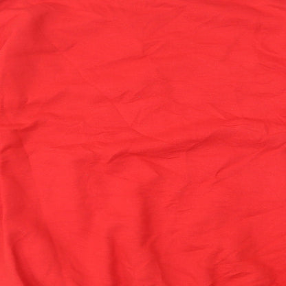 Gildan Womens Red  Cotton Pullover Sweatshirt Size M  Pullover - Social Disneying