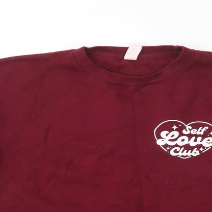 Just Hoods Womens Purple  Cotton Pullover Sweatshirt Size M  Pullover - Self Love