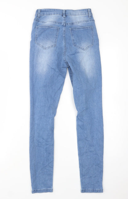 SheIn Womens Blue  Cotton Skinny Jeans Size XS L30 in Regular Button