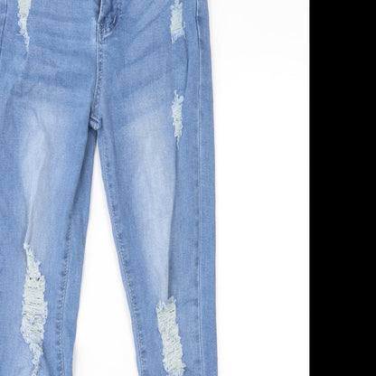 SheIn Womens Blue  Cotton Skinny Jeans Size XS L30 in Regular Button