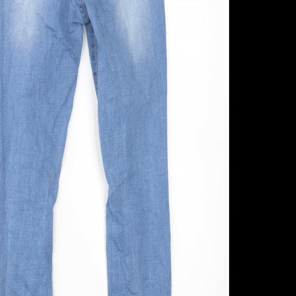 SheIn Womens Blue  Cotton Skinny Jeans Size XS L30 in Regular Button