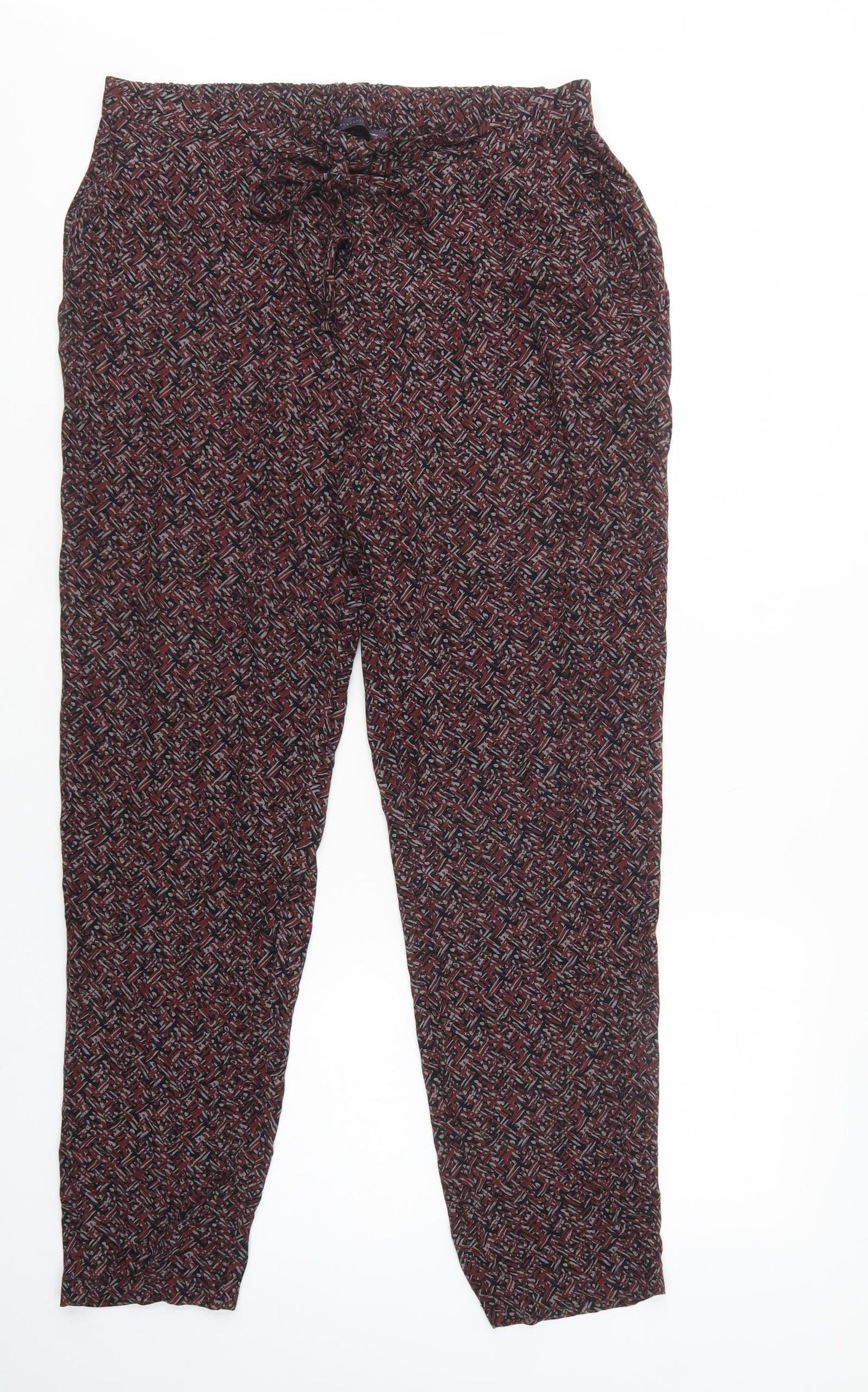 Womens UK Size 12 Marks and Spencer Regular Fit  Red Trousers