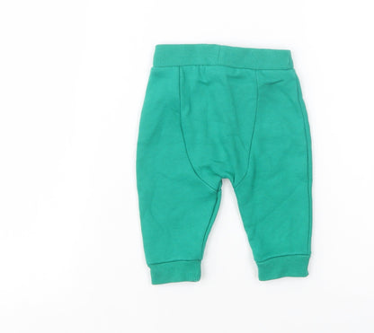 F&F Baby Green  Cotton Jogger Trousers Size 3-6 Months  Drawstring