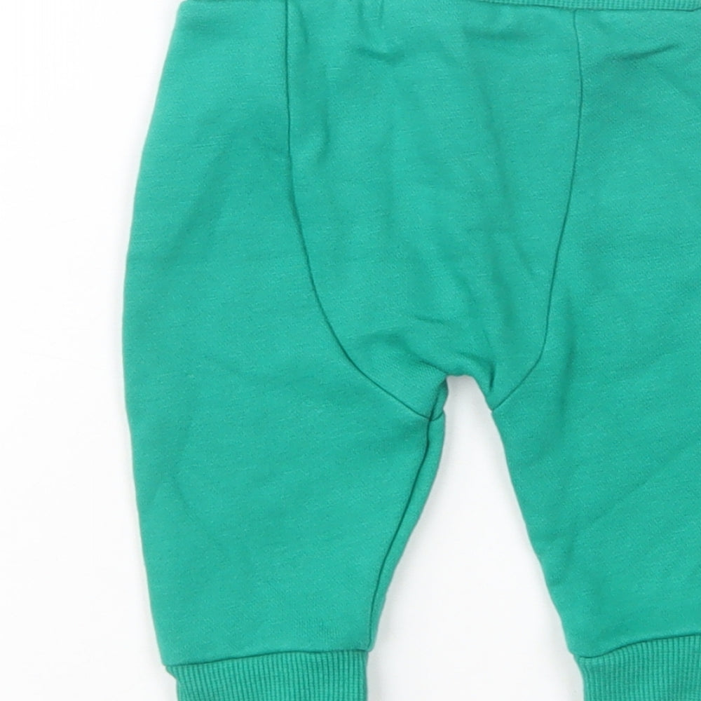 F&F Baby Green  Cotton Jogger Trousers Size 3-6 Months  Drawstring