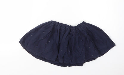 Bonton Girls Blue  Cotton Skater Skirt Size 4 Years  Regular