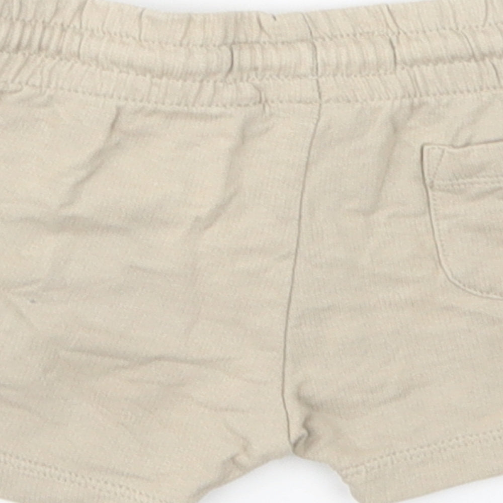 NEXT Baby Beige  Cotton Cropped Trousers Size 6-9 Months  Drawstring