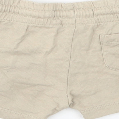 NEXT Baby Beige  Cotton Cropped Trousers Size 6-9 Months  Drawstring