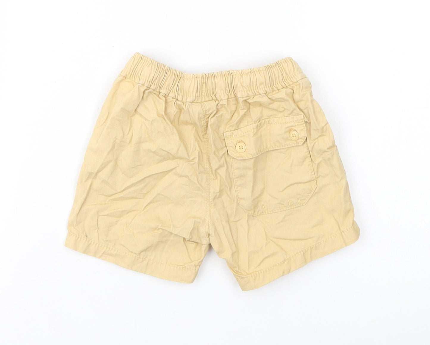 Zara Baby Yellow  Cotton Cropped Trousers Size 9-12 Months  Button