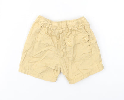 Zara Baby Yellow  Cotton Cropped Trousers Size 9-12 Months  Button