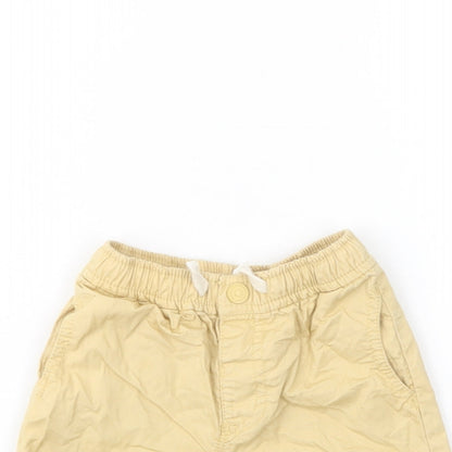 Zara Baby Yellow  Cotton Cropped Trousers Size 9-12 Months  Button