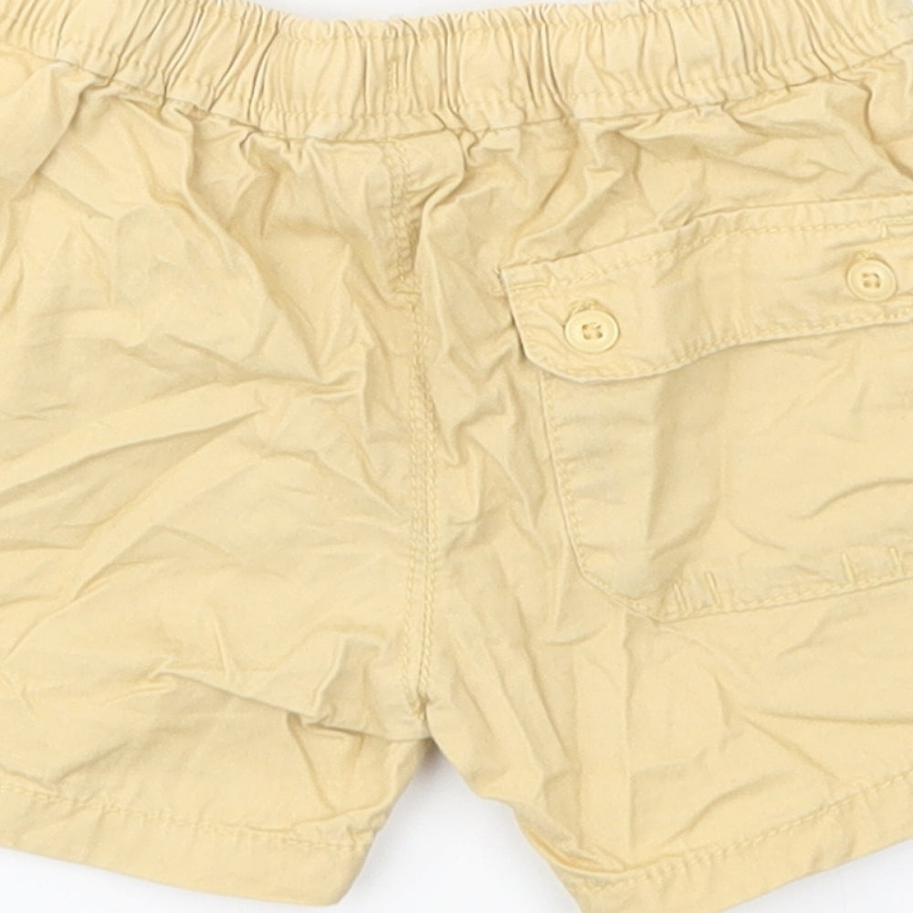 Zara Baby Yellow  Cotton Cropped Trousers Size 9-12 Months  Button