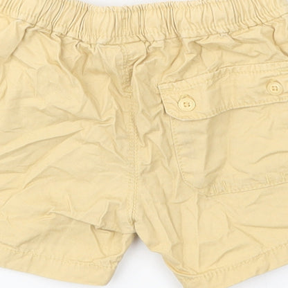 Zara Baby Yellow  Cotton Cropped Trousers Size 9-12 Months  Button