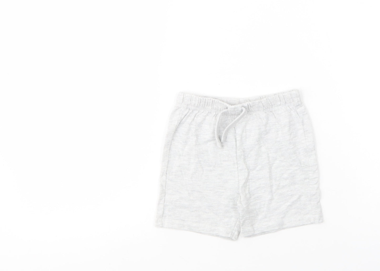 F&F Baby Grey  Cotton Cropped Trousers Size 9-12 Months  Drawstring