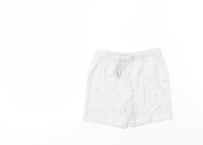 F&F Baby Grey  Cotton Cropped Trousers Size 9-12 Months  Drawstring