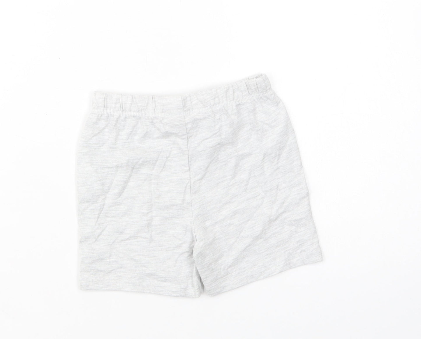 F&F Baby Grey  Cotton Cropped Trousers Size 9-12 Months  Drawstring