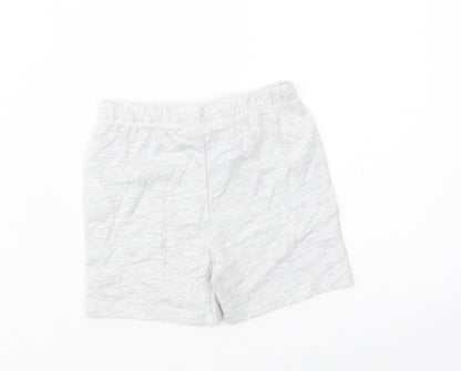 F&F Baby Grey  Cotton Cropped Trousers Size 9-12 Months  Drawstring