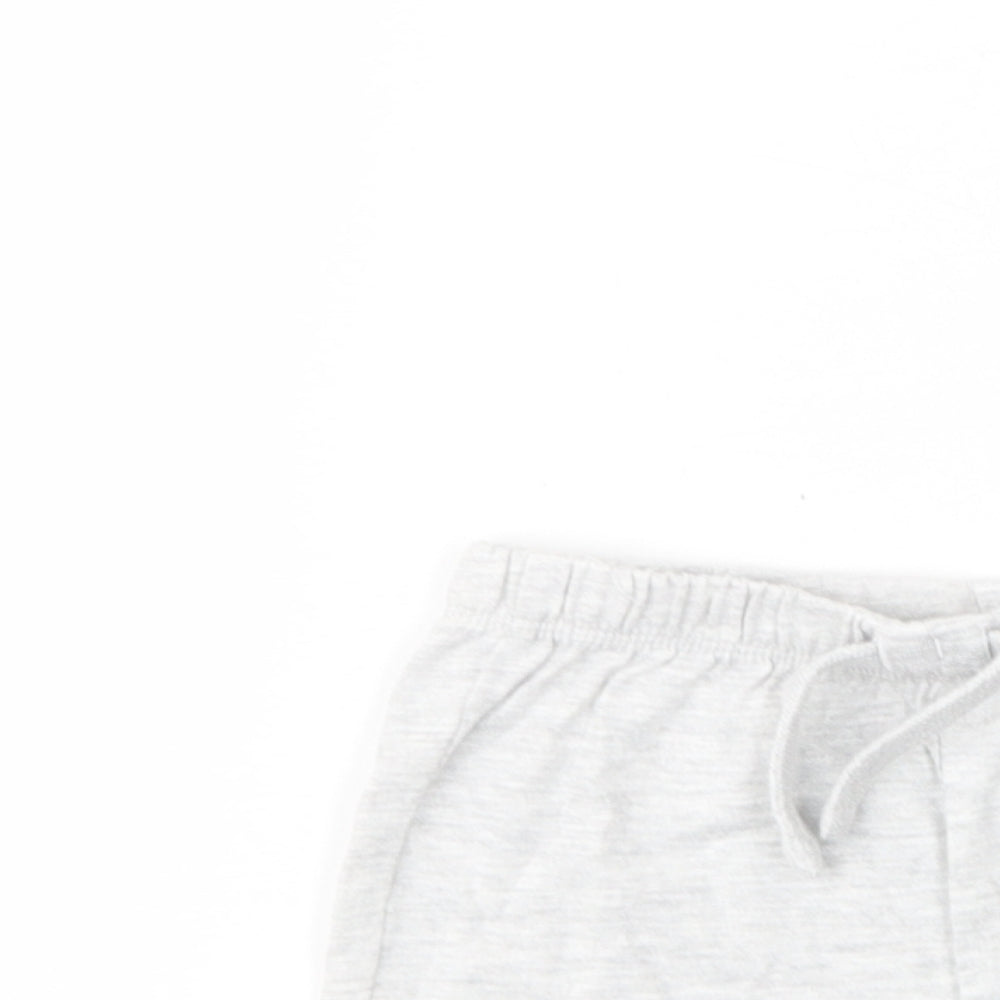 F&F Baby Grey  Cotton Cropped Trousers Size 9-12 Months  Drawstring