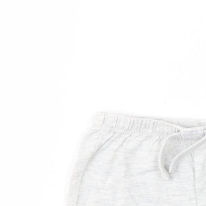 F&F Baby Grey  Cotton Cropped Trousers Size 9-12 Months  Drawstring