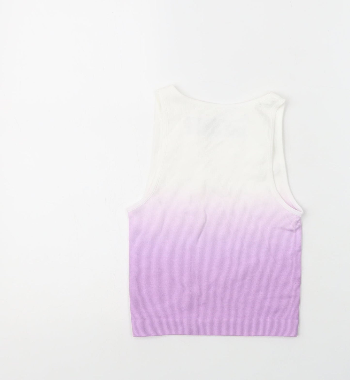 Primark Womens Purple  Nylon Cropped Tank Size 6 Crew Neck