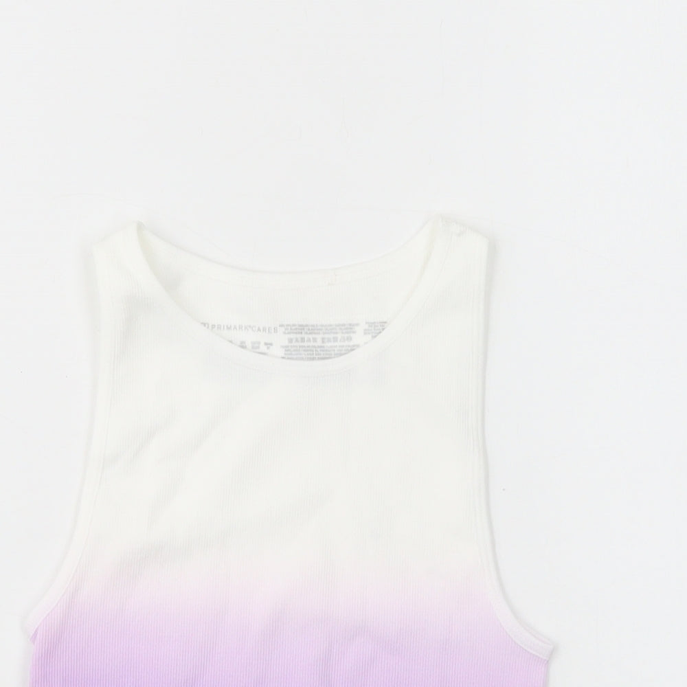 Primark Womens Purple  Nylon Cropped Tank Size 6 Crew Neck