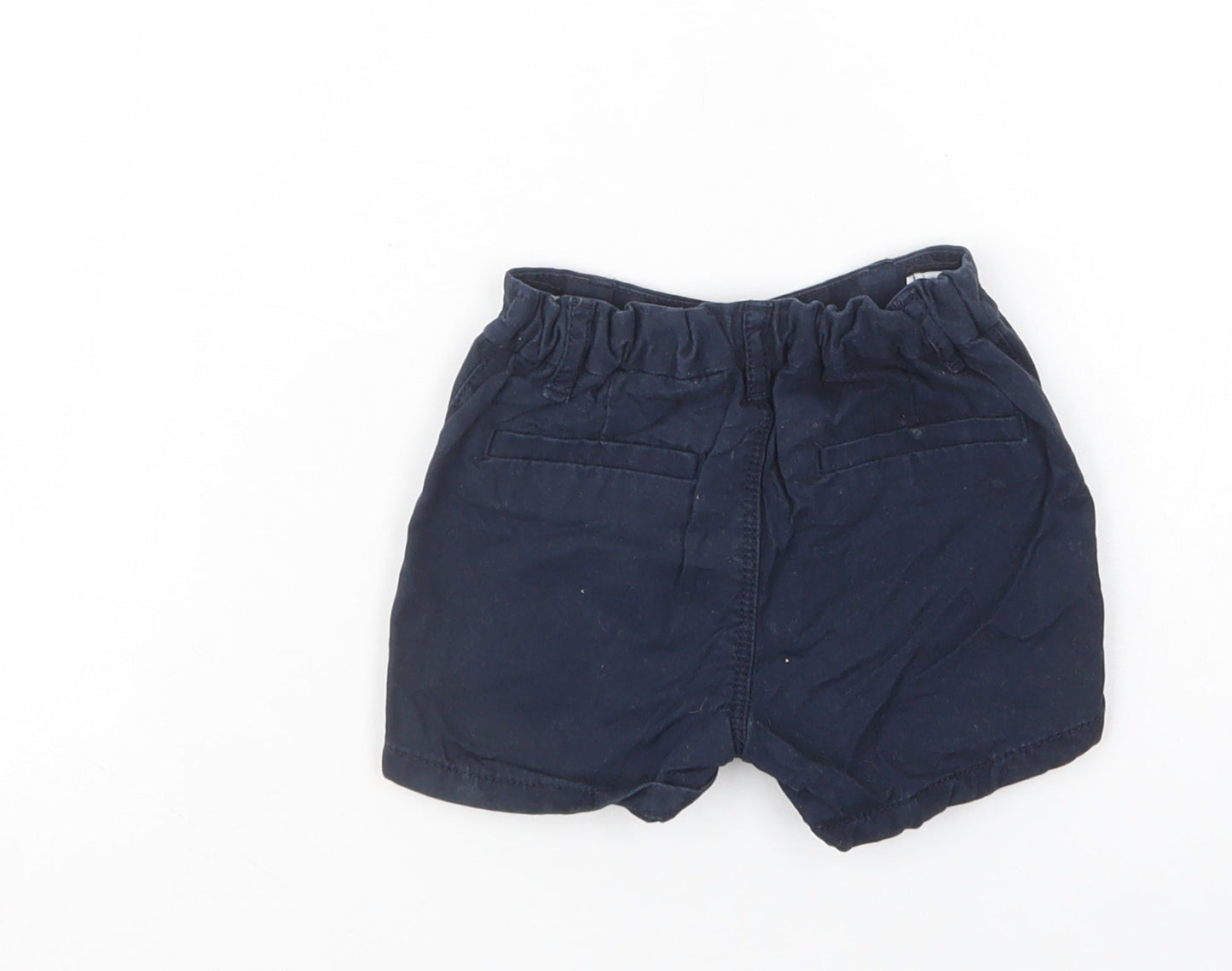 NEXT Baby Blue  Cotton Cropped Trousers Size 6-9 Months  Button