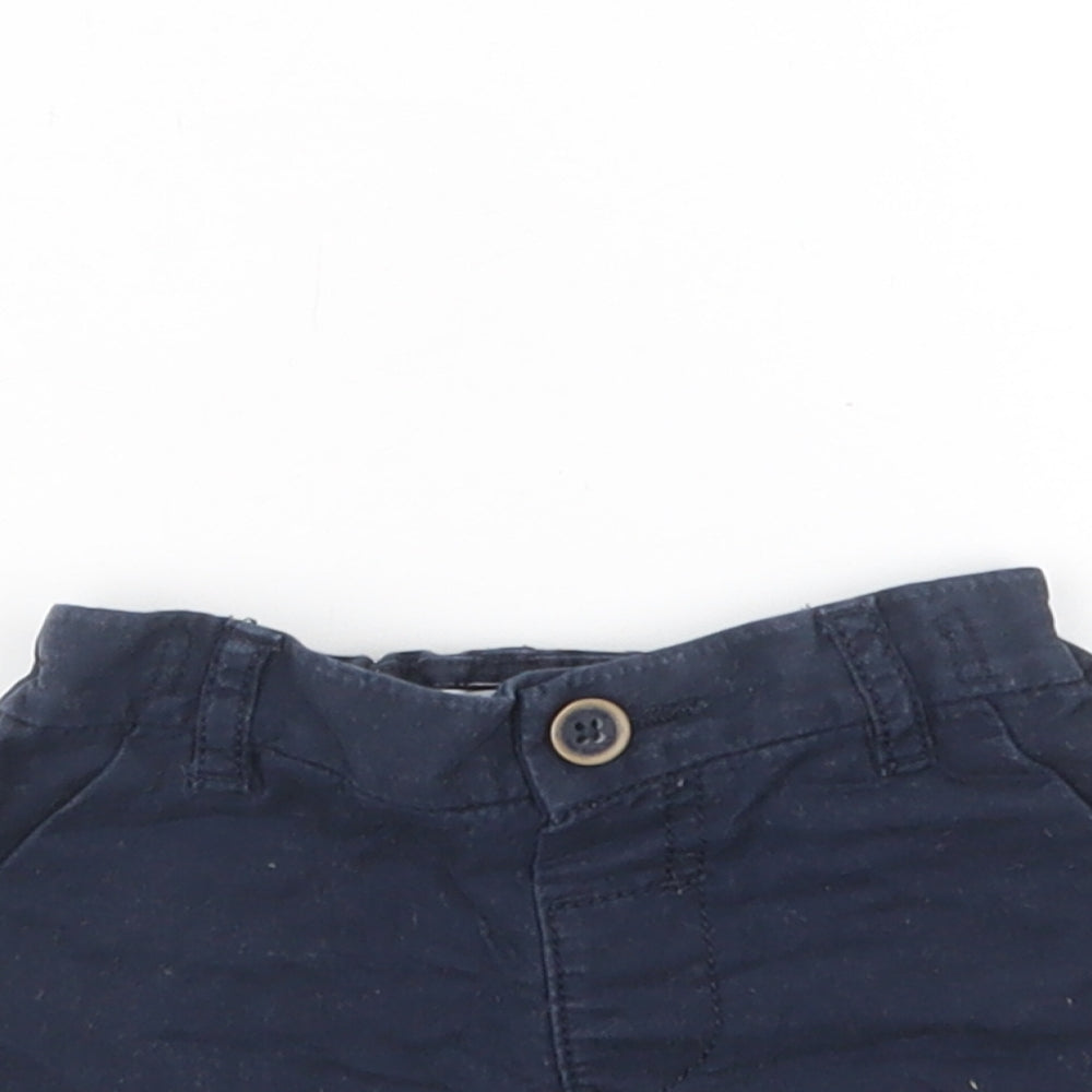 NEXT Baby Blue  Cotton Cropped Trousers Size 6-9 Months  Button