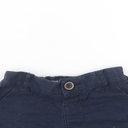 NEXT Baby Blue  Cotton Cropped Trousers Size 6-9 Months  Button