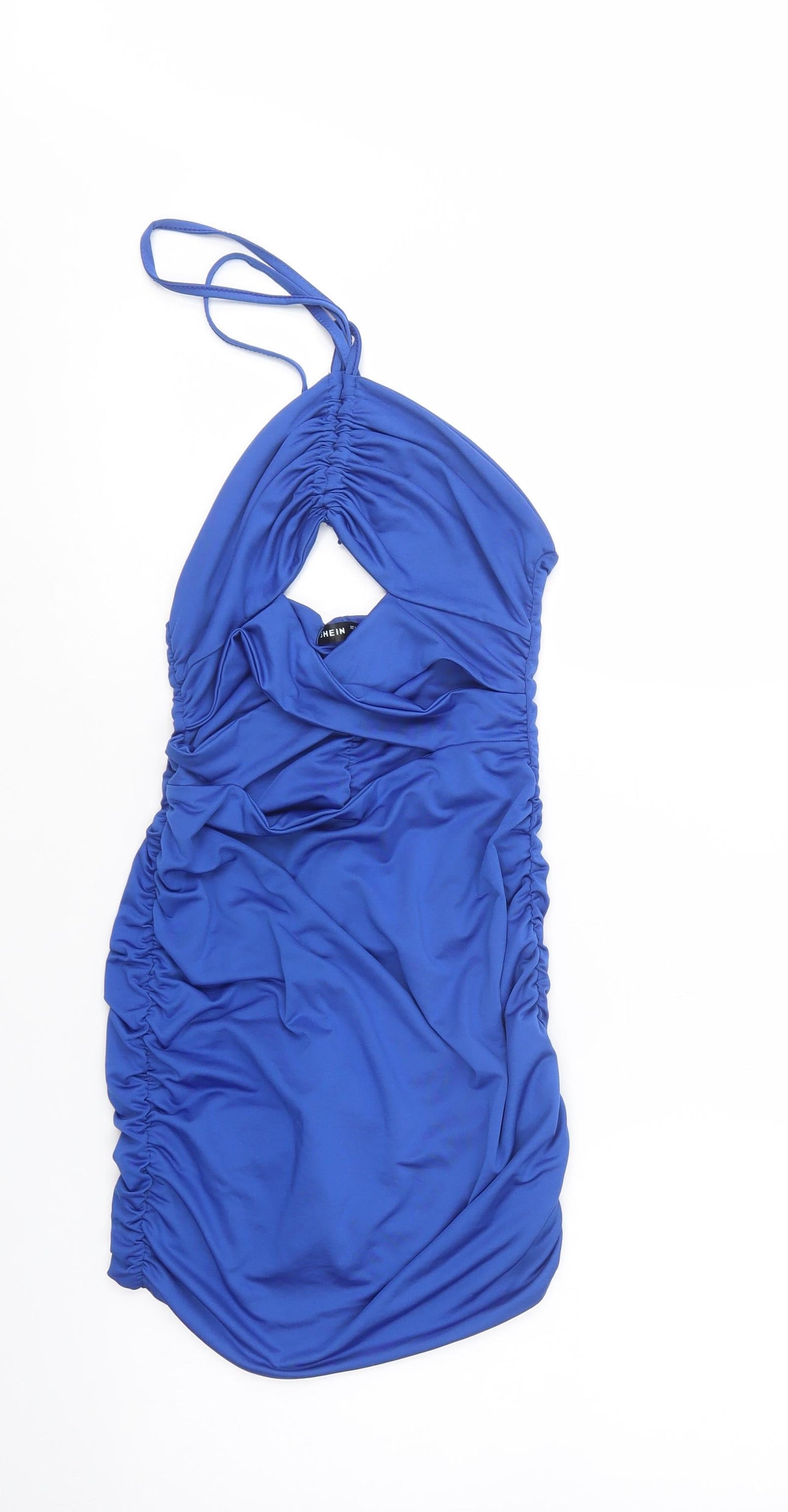 SheIn Womens Blue  Polyester Bodycon  Size S  Halter Tie