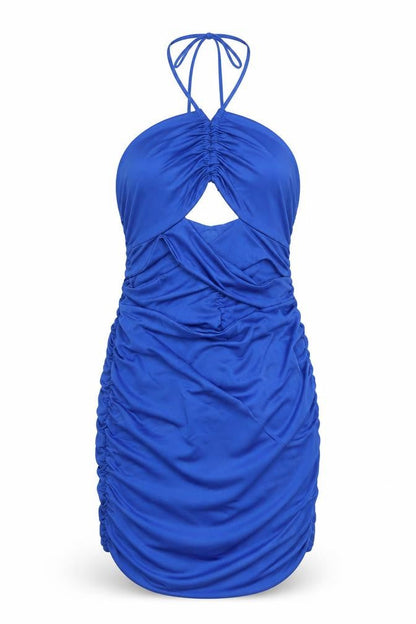 SheIn Womens Blue  Polyester Bodycon  Size S  Halter Tie