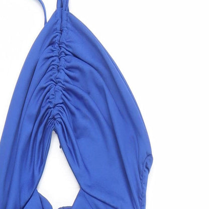 SheIn Womens Blue  Polyester Bodycon  Size S  Halter Tie