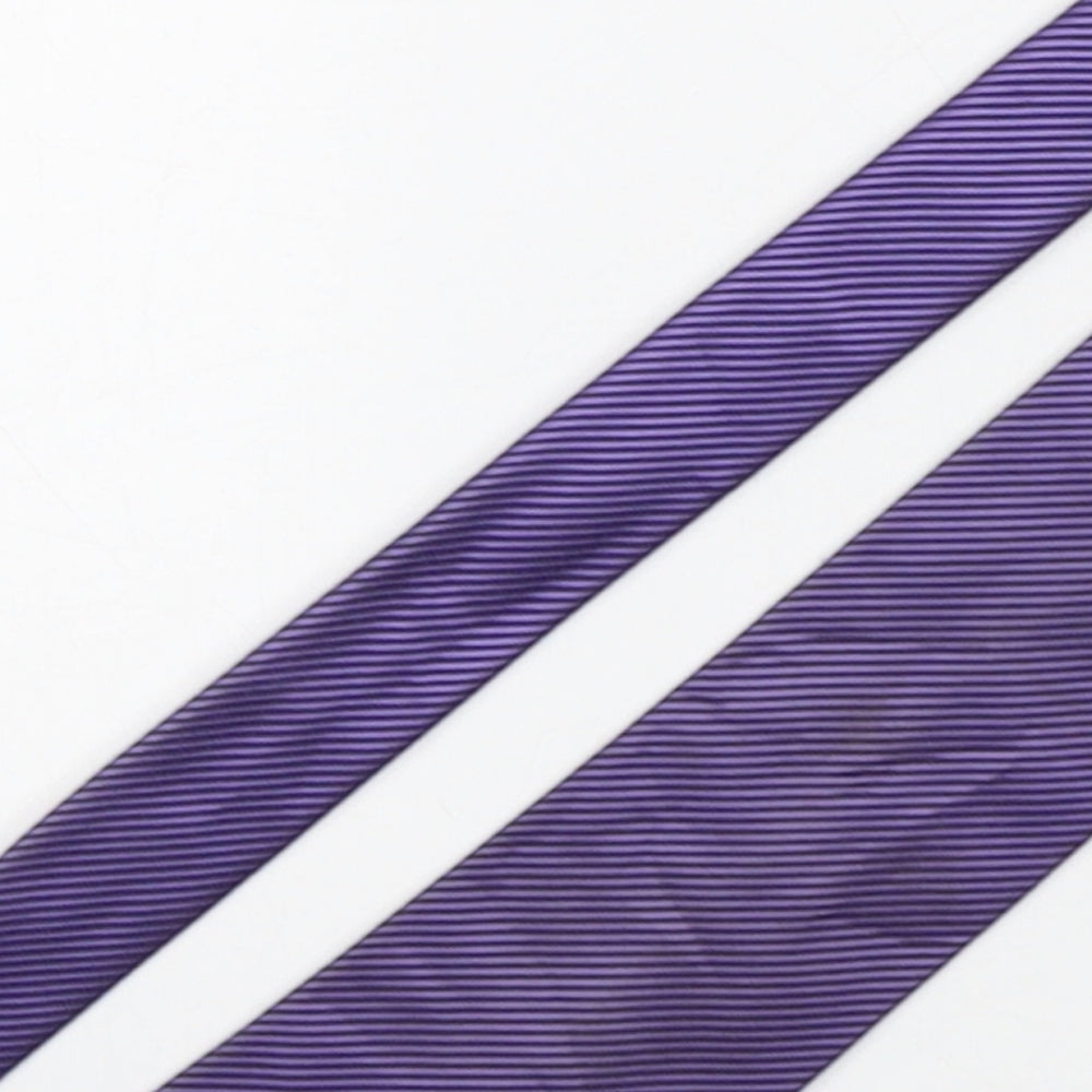Mens Burton Purple Striped  Pointed Tie