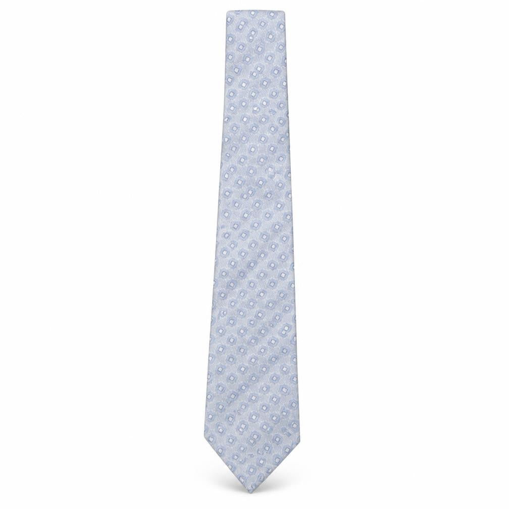 Front view of WoodHouse men’s grey geometric silk pointed tie one size