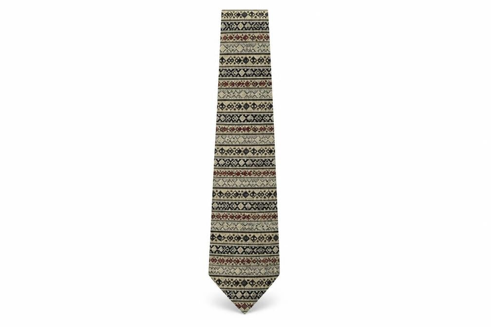Front view of Rinaldo Ganelli men’s multicoloured geometric silk pointed tie one size