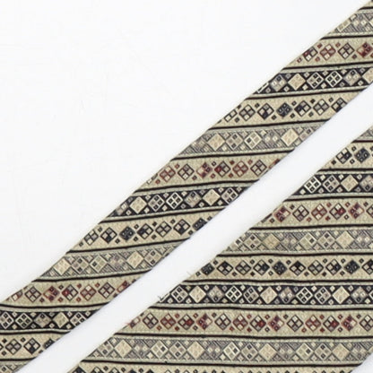 Close-up detail of Rinaldo Ganelli men’s multicoloured geometric silk pointed tie one size