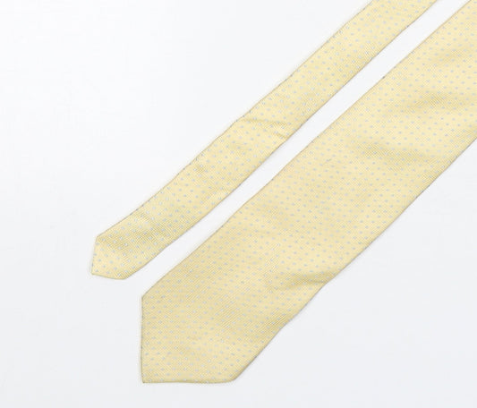 Marks and Spencer Mens Yellow Polka Dot Silk Pointed Tie One Size