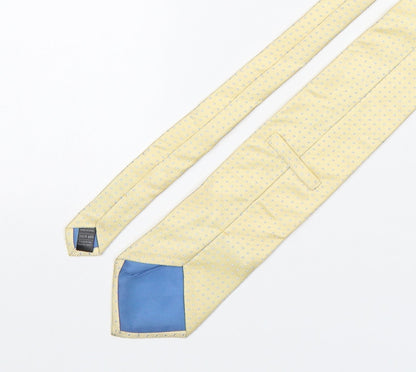 Marks and Spencer Mens Yellow Polka Dot Silk Pointed Tie One Size