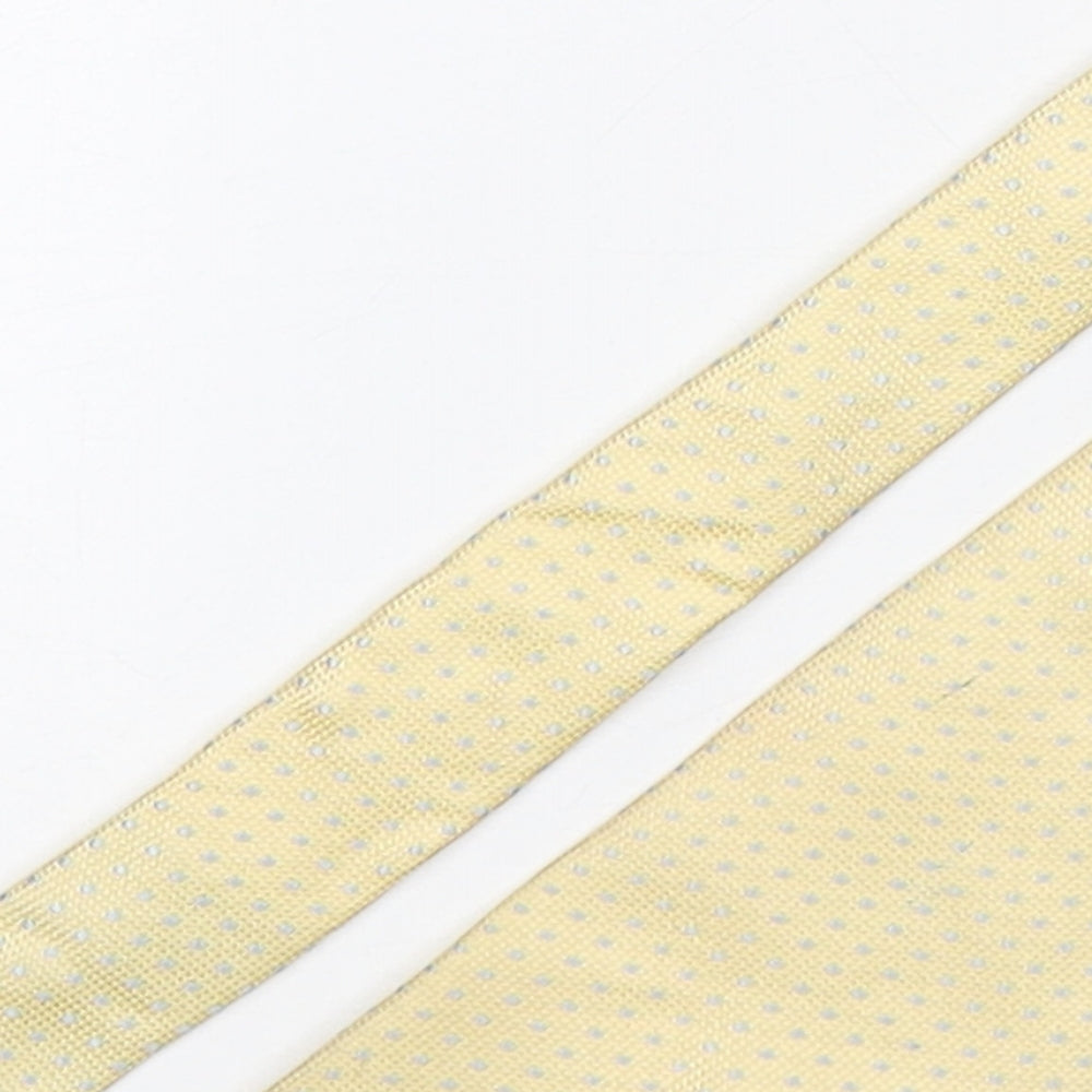 Marks and Spencer Mens Yellow Polka Dot Silk Pointed Tie One Size