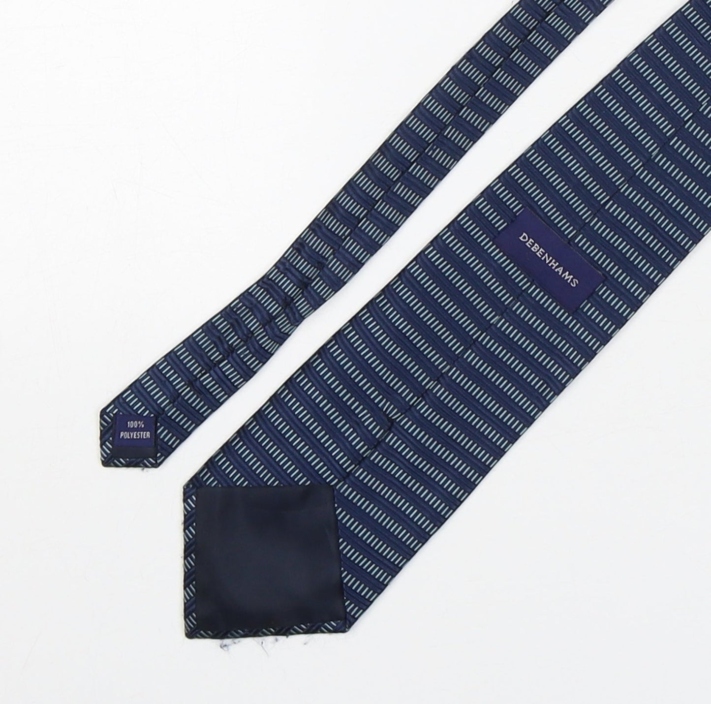 Mens Debenhams Blue Striped  Pointed Tie