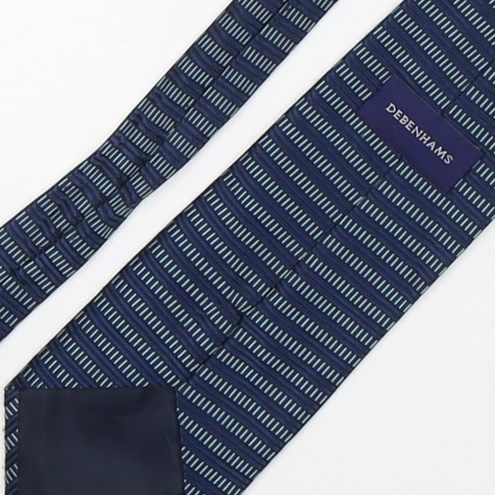 Mens Debenhams Blue Striped  Pointed Tie