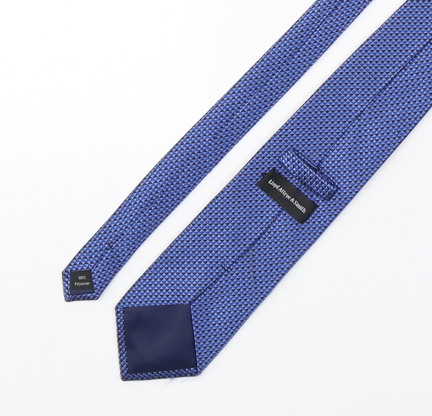 Lloyd Attree & Smith Mens Blue Plaids & Checks Polyester Pointed Tie One Size