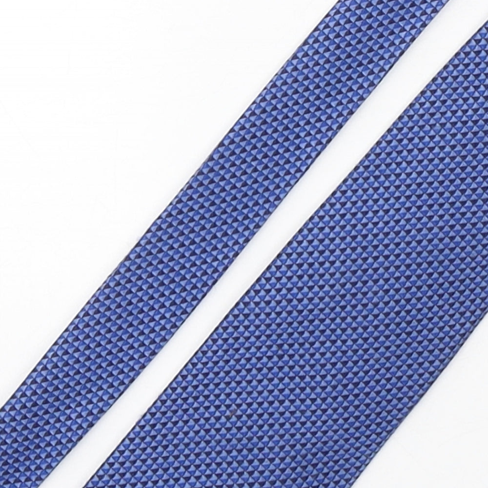 Lloyd Attree & Smith Mens Blue Plaids & Checks Polyester Pointed Tie One Size