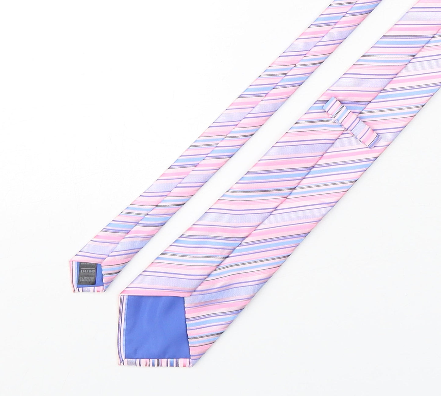 Marks and Spencer Mens Multicoloured Striped Polyester Pointed Tie One Size