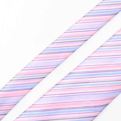 Marks and Spencer Mens Multicoloured Striped Polyester Pointed Tie One Size