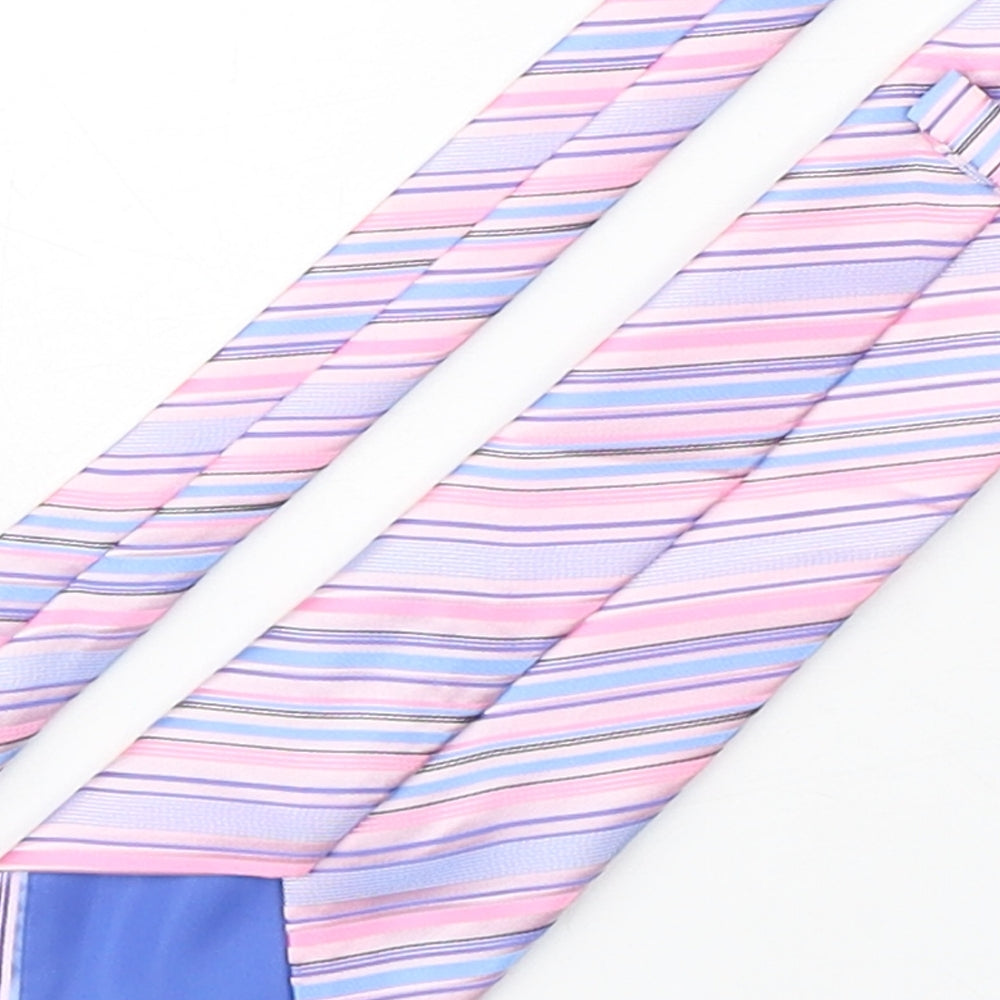 Marks and Spencer Mens Multicoloured Striped Polyester Pointed Tie One Size