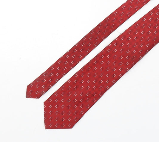 Skopes Mens Red Plaids & Checks Polyester Pointed Tie One Size