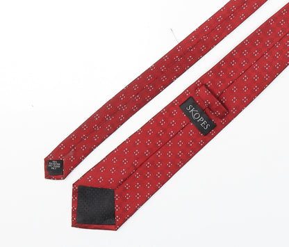 Skopes Mens Red Plaids & Checks Polyester Pointed Tie One Size