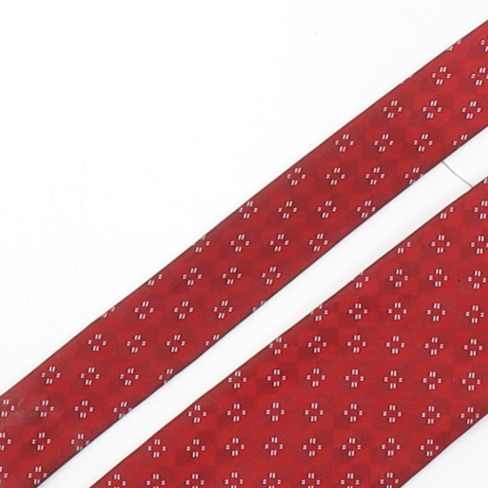 Skopes Mens Red Plaids & Checks Polyester Pointed Tie One Size
