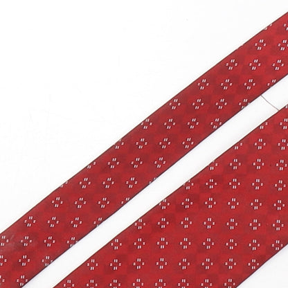 Skopes Mens Red Plaids & Checks Polyester Pointed Tie One Size