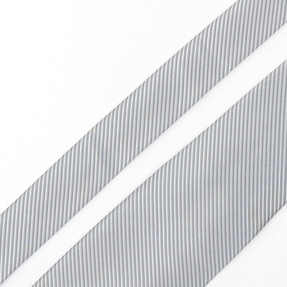 NEXT Mens Silver Striped Polyester Pointed Tie One Size