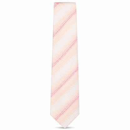 Mens Double TWO Pink Striped  Pointed Tie